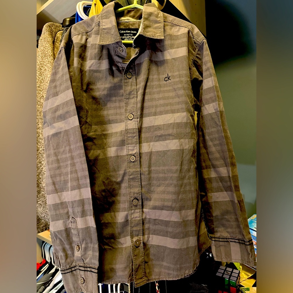 Calvin Klein Button Down Boys Dress Shirt Boys Size 10
